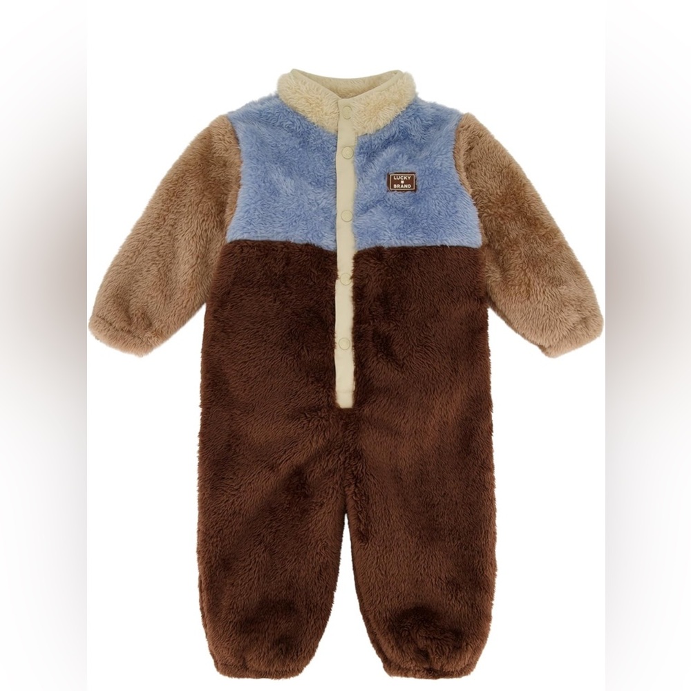 Lucky Brand Like new 3 month baby boy plush onesie